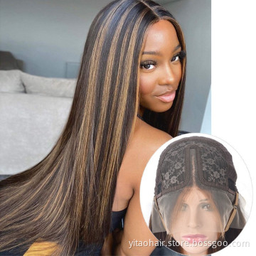 wholesale price P4/27  color  Synthetic Hair Wigs With Highlights  Pre-Plucked T lace Wig Big Factory Stock